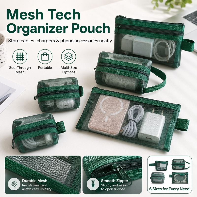 Набор из 6 сетчатых органайзер – обзор и цена Office Tech Bag